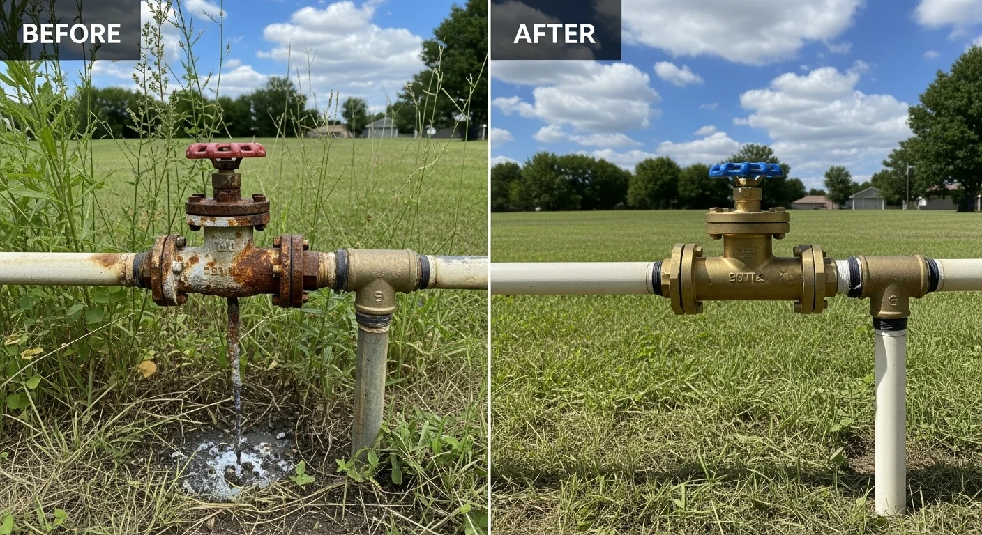 Professional Backflow Preventer Replacement by Ocean Pier Plumbing in Oceanside CA - Before and After