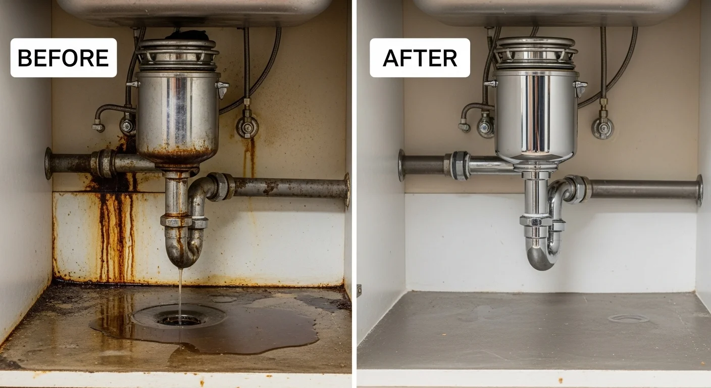 Professional Garbage Disposal Installation by Ocean Pier Plumbing in Oceanside CA - Before and After